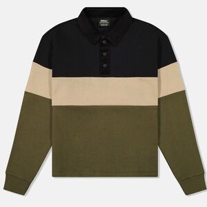 🆕 WeSC Cropped Rugby Polo Shirt LS Color block